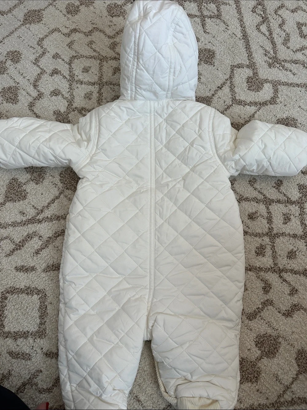 Ralph Lauren Cream Quilted Infant Hooded Snowsuit